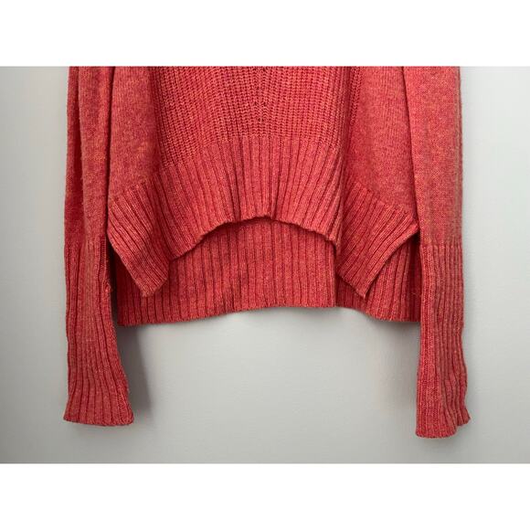 Anthropologie Moth Turtleneck Sweater Coral Boho Chunky Oversized Cozy XS - Picture 5 of 15